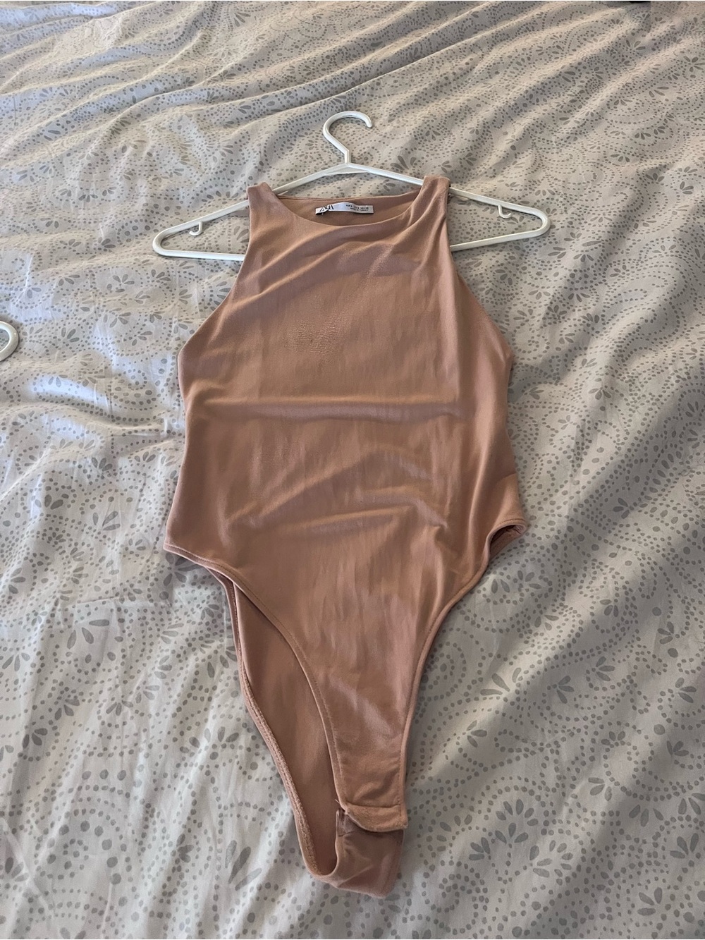 Zara Women's High-Neck Bodysuit in Blush